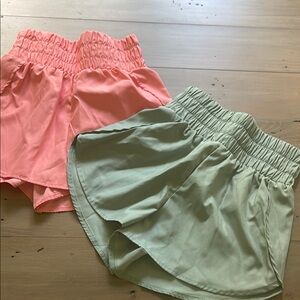 SHEIN High Waist Shorts - Coral and Sage
